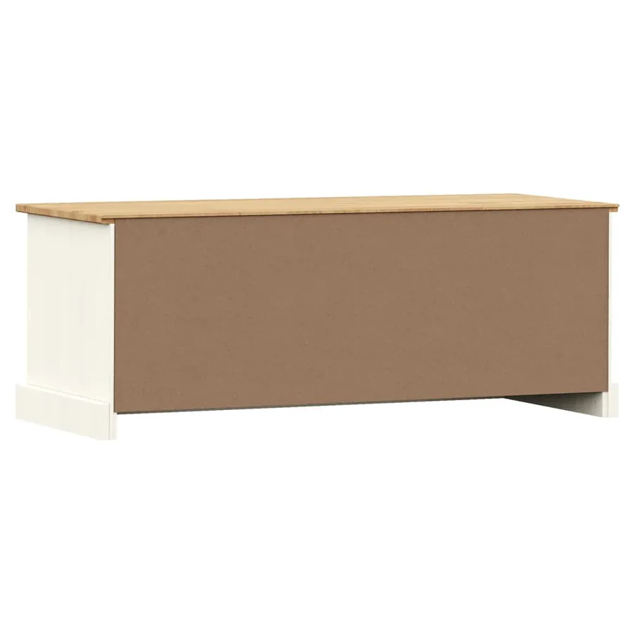 Meuble TV VIGO blanc 106x40x40 cm bois massif de pin - 7