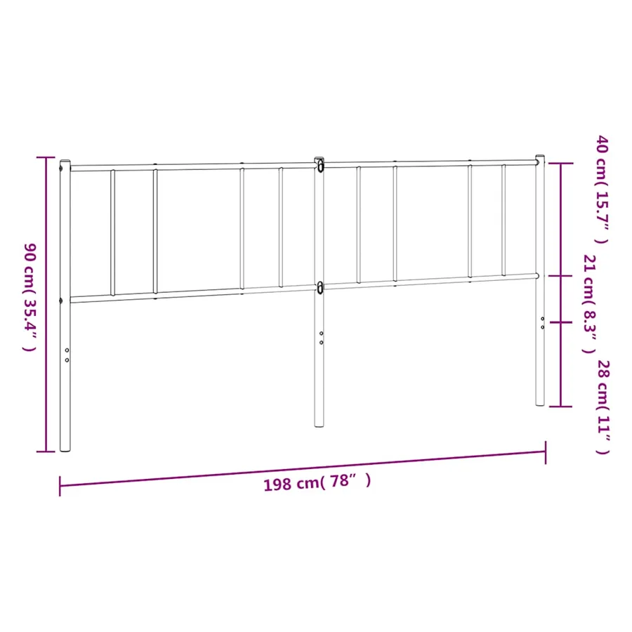 Tête de lit de remplacement métal blanc 193 cm - 8