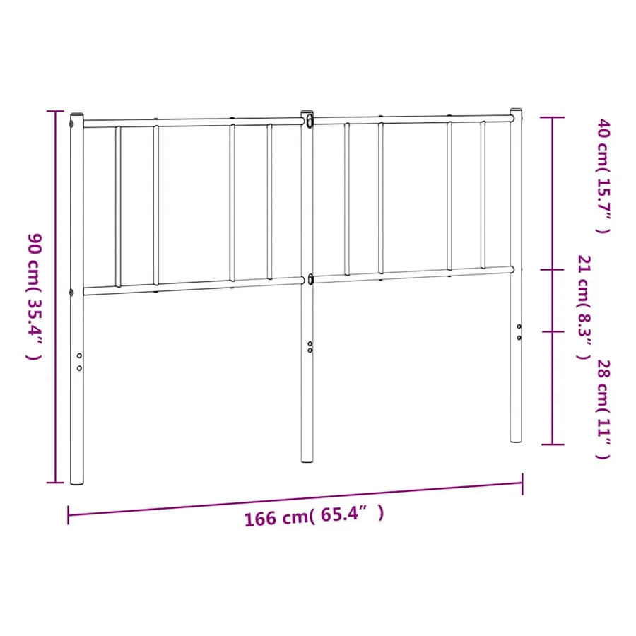 Tête de lit de remplacement métal blanc 160 cm - 8