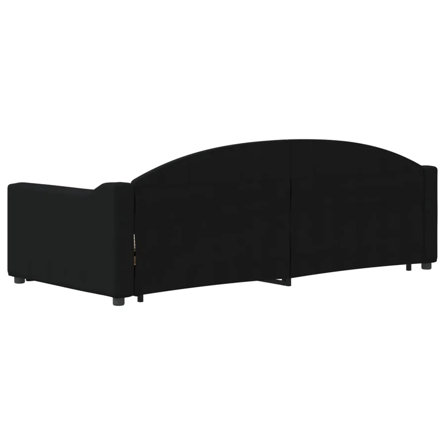 Lit de jour avec gigogne sans matelas noir 90x200 cm - 5