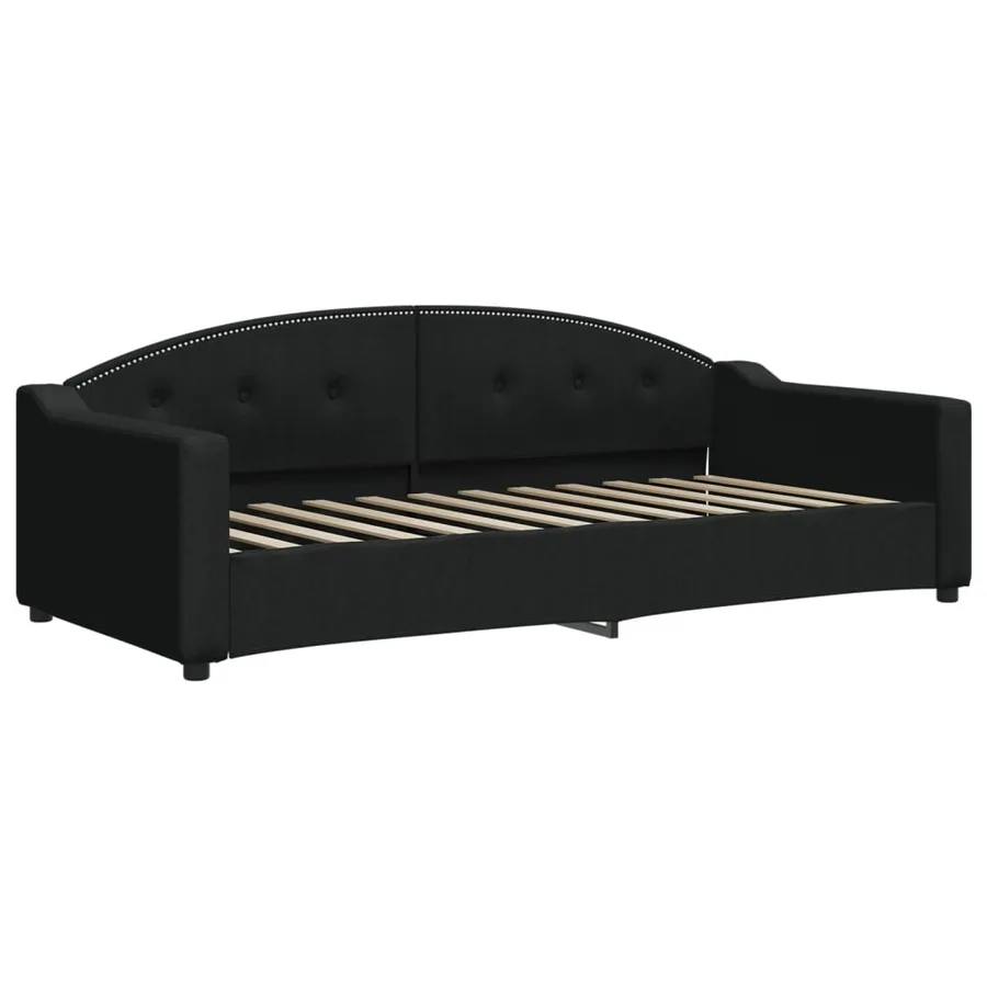 Lit de jour avec gigogne sans matelas noir 90x200 cm - 6