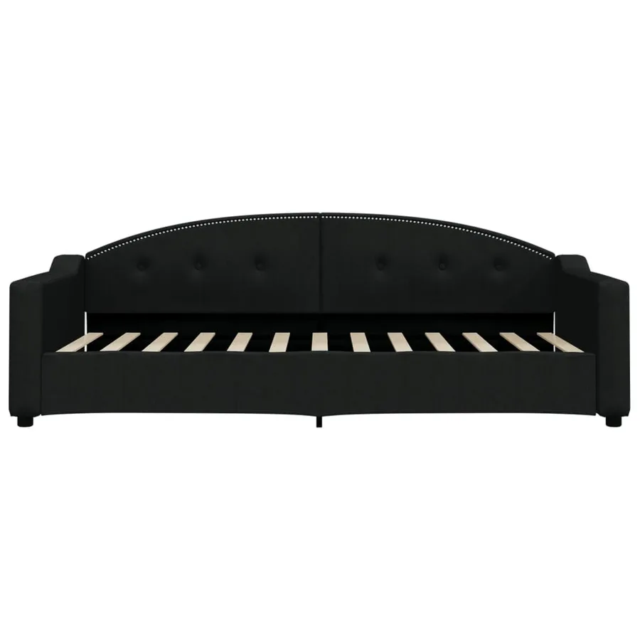 Lit de jour avec gigogne sans matelas noir 90x200 cm - 7