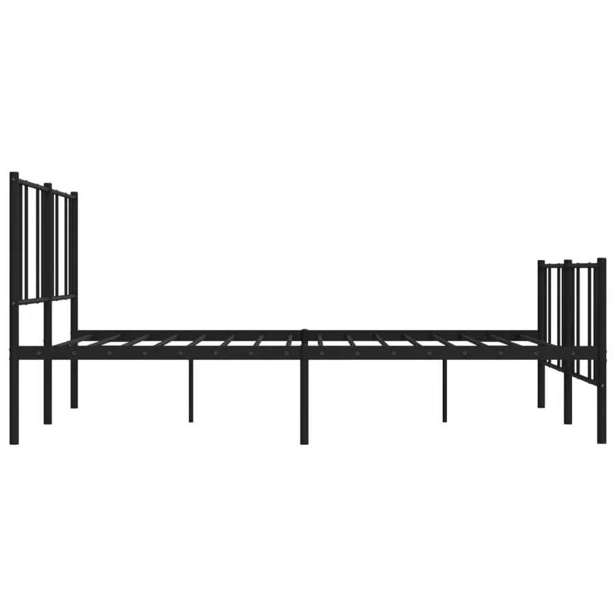Cadre de lit métal sans matelas avec pied de lit noir 200x200cm - 7