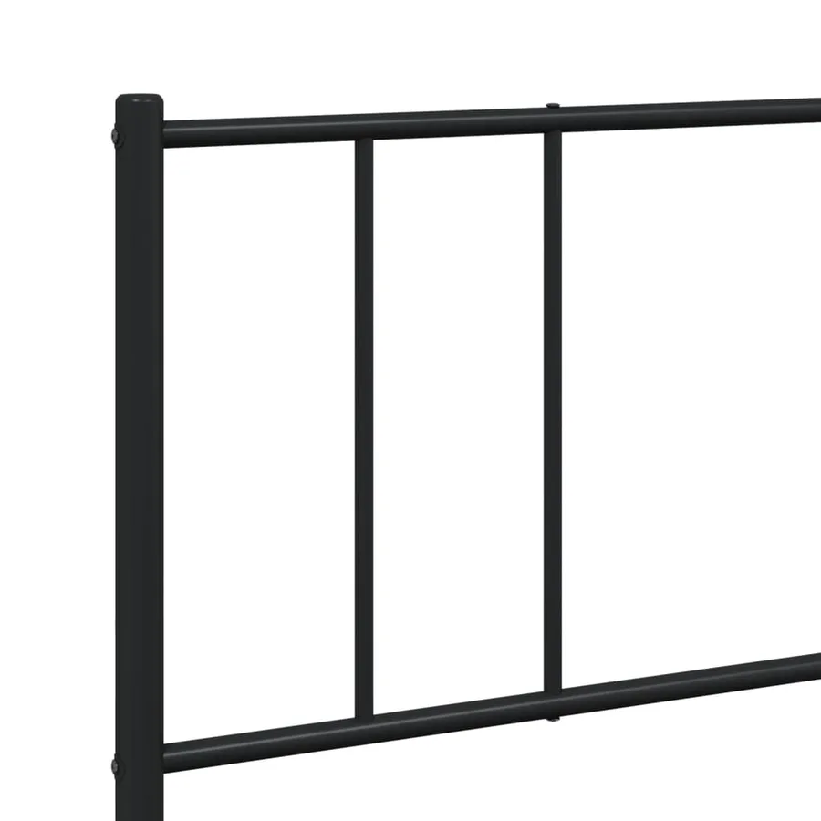 Cadre de lit métal sans matelas avec pied de lit noir 200x200cm - 9