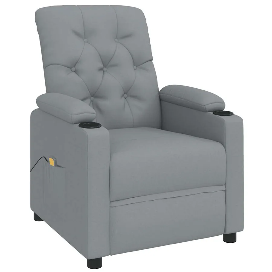 Fauteuil de massage inclinable en tissu gris clair - 2