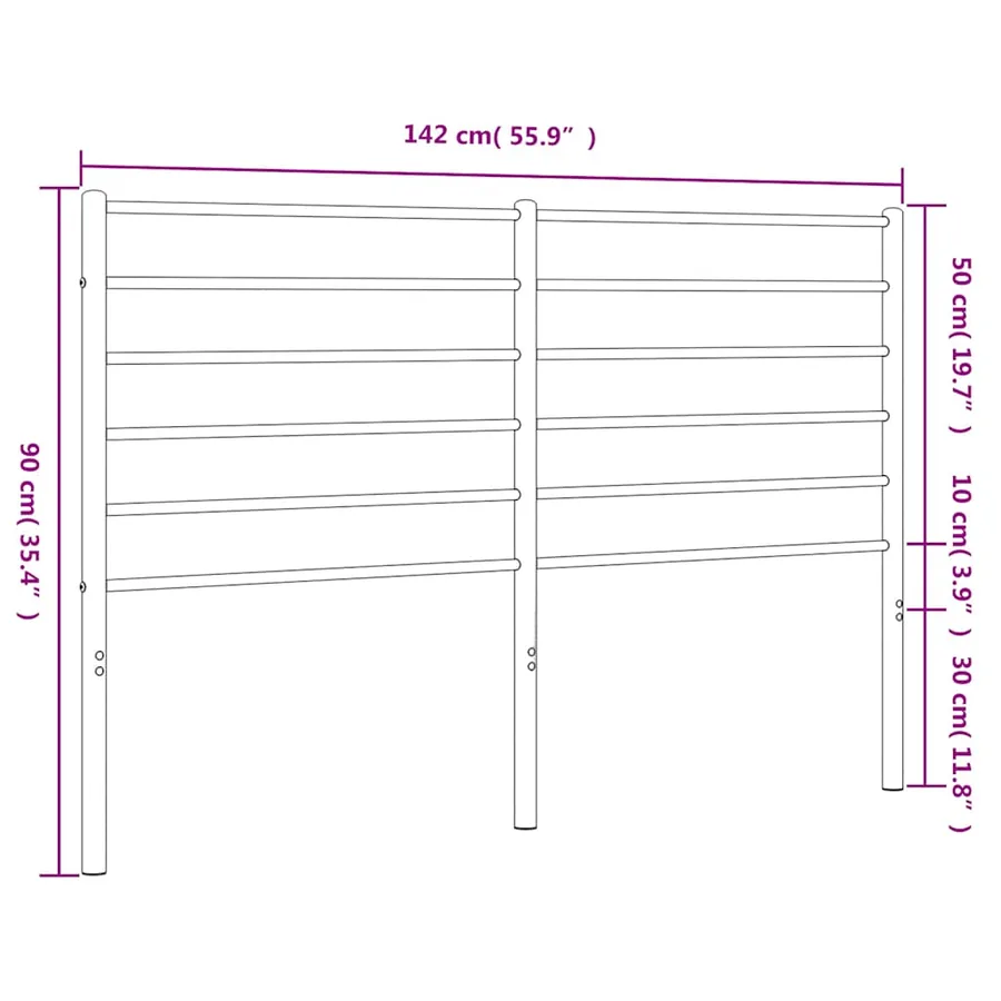 Tête de lit de remplacement métal blanc 135 cm - 7