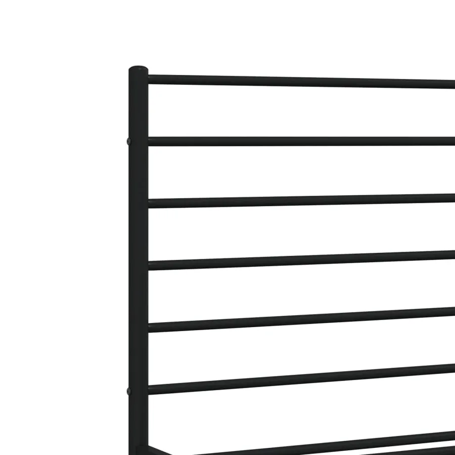 Cadre de lit métal sans matelas avec pied de lit noir 200x200cm - 9