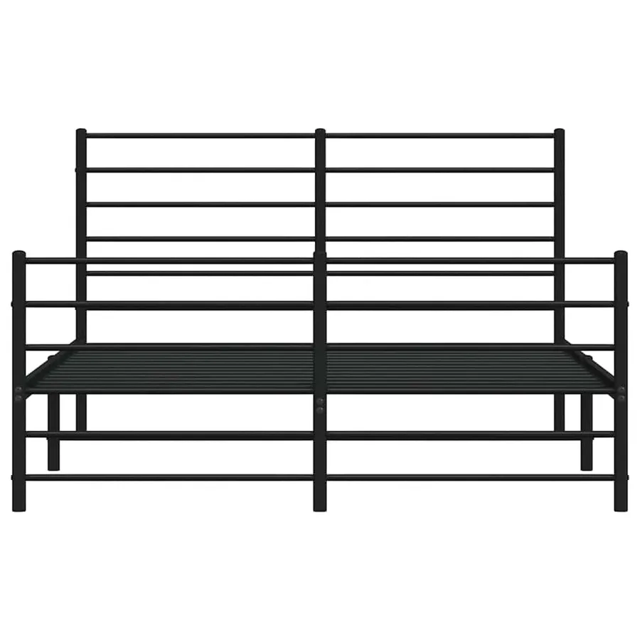 Cadre de lit métal sans matelas avec pied de lit noir 140x200cm - 6
