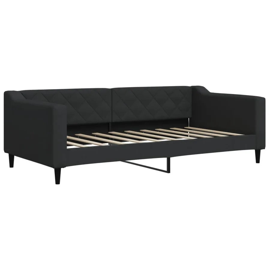 Lit de repos sans matelas noir 90x190 cm tissu - 2