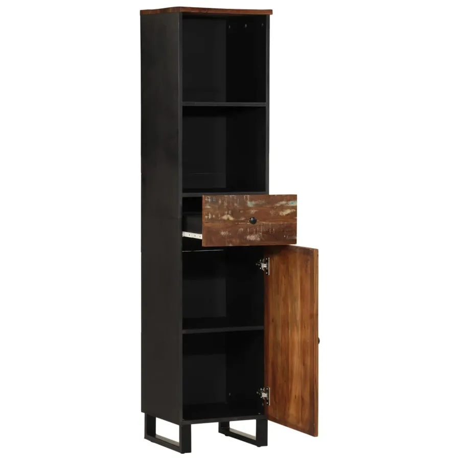 Armoire de salle de bain 38x33x160 cm bois massif récupération - 3