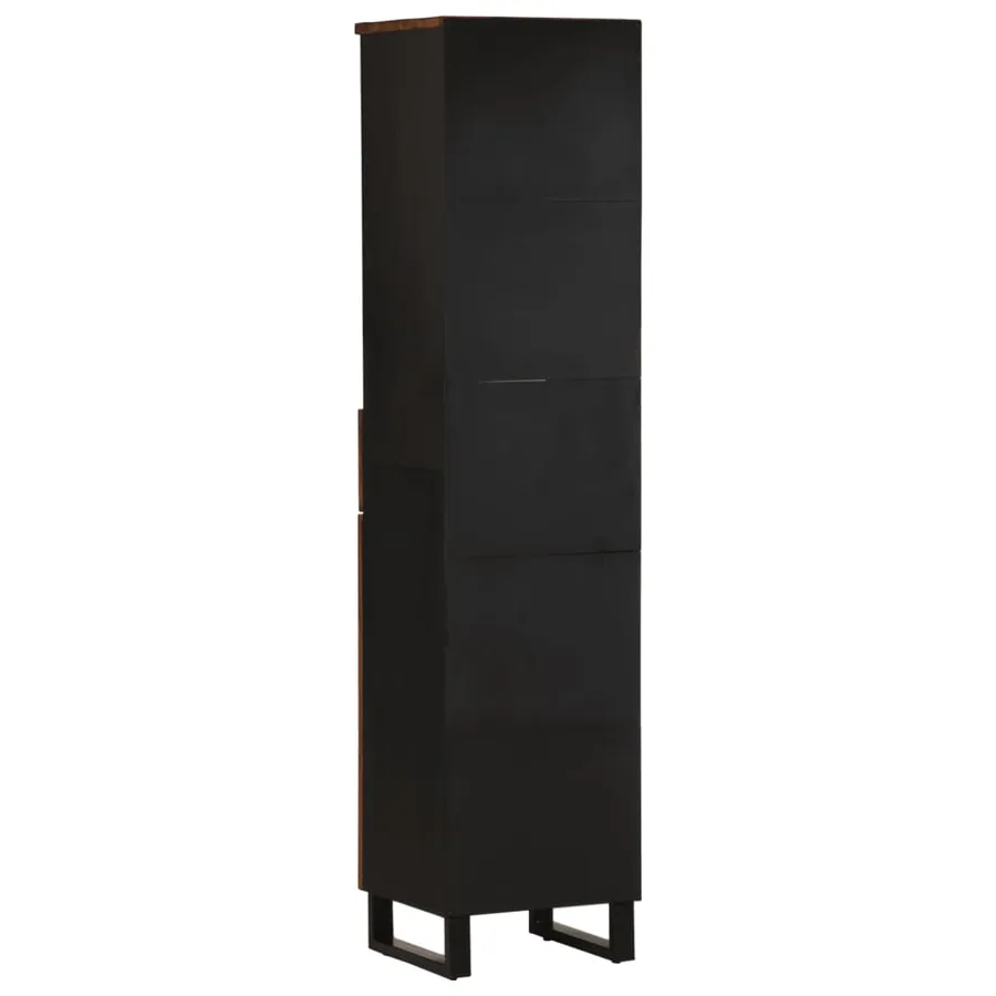 Armoire de salle de bain 38x33x160 cm bois massif récupération - 5