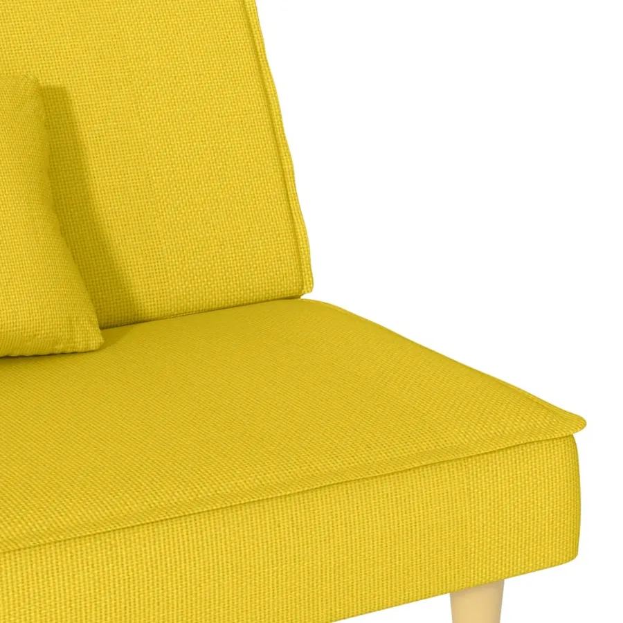 Canapé-lit jaune clair tissu - 10