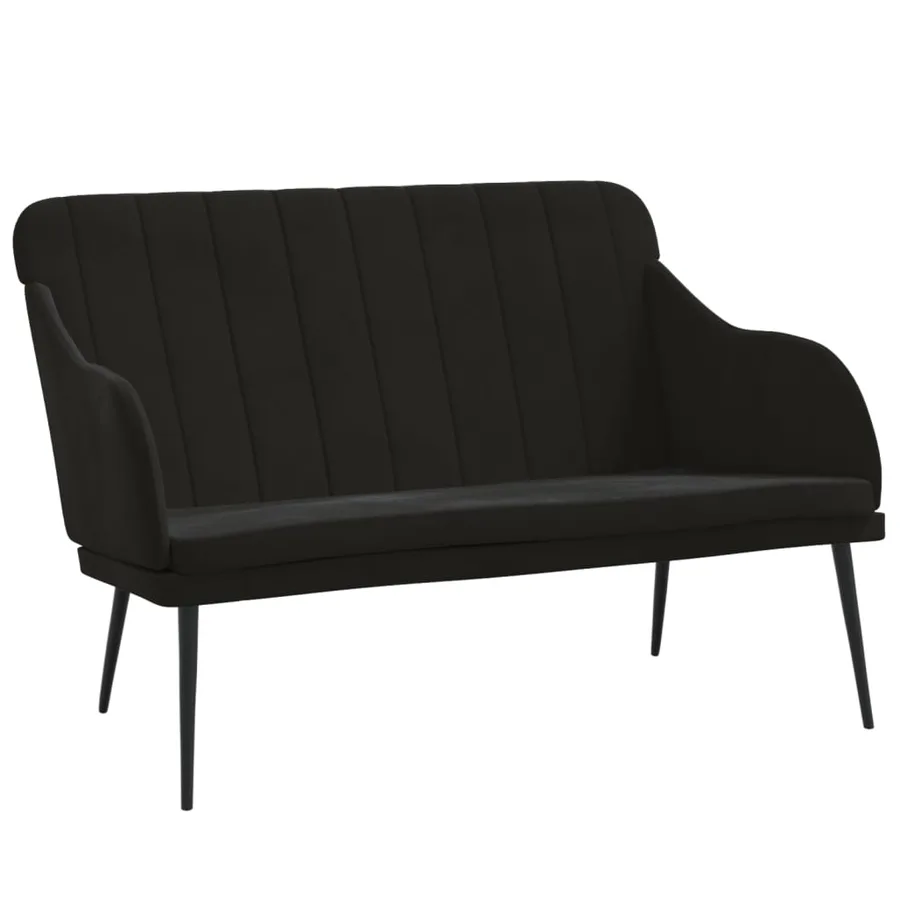 Banc Noir 110x76x80 cm Velours - 2