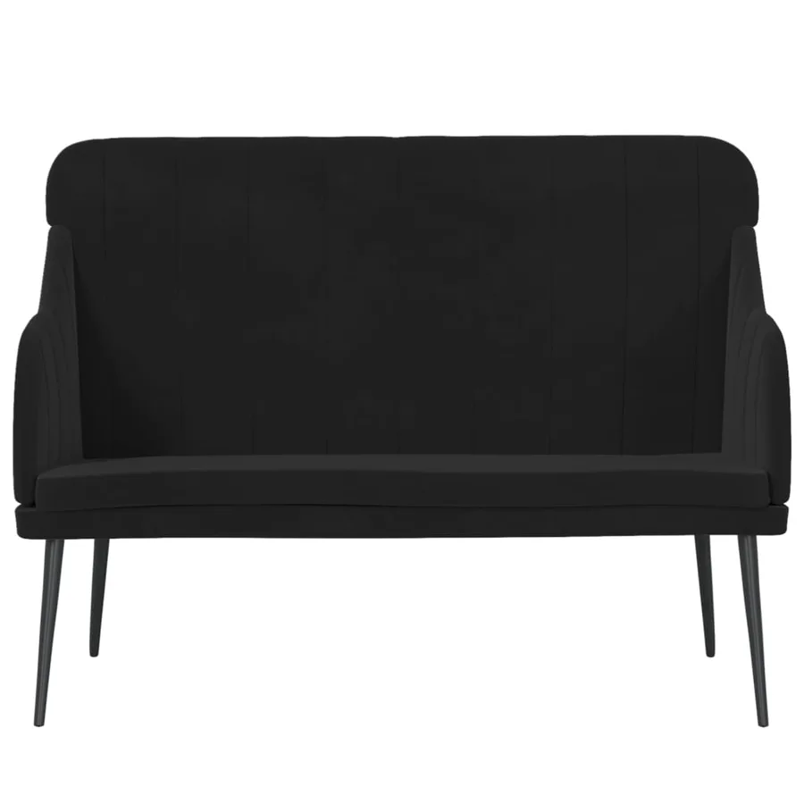 Banc Noir 110x76x80 cm Velours - 3