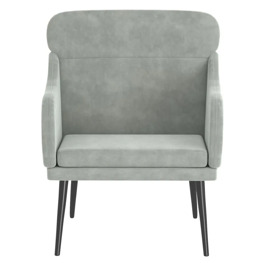 Fauteuil Gris clair 63x76x80 cm Velours - 3