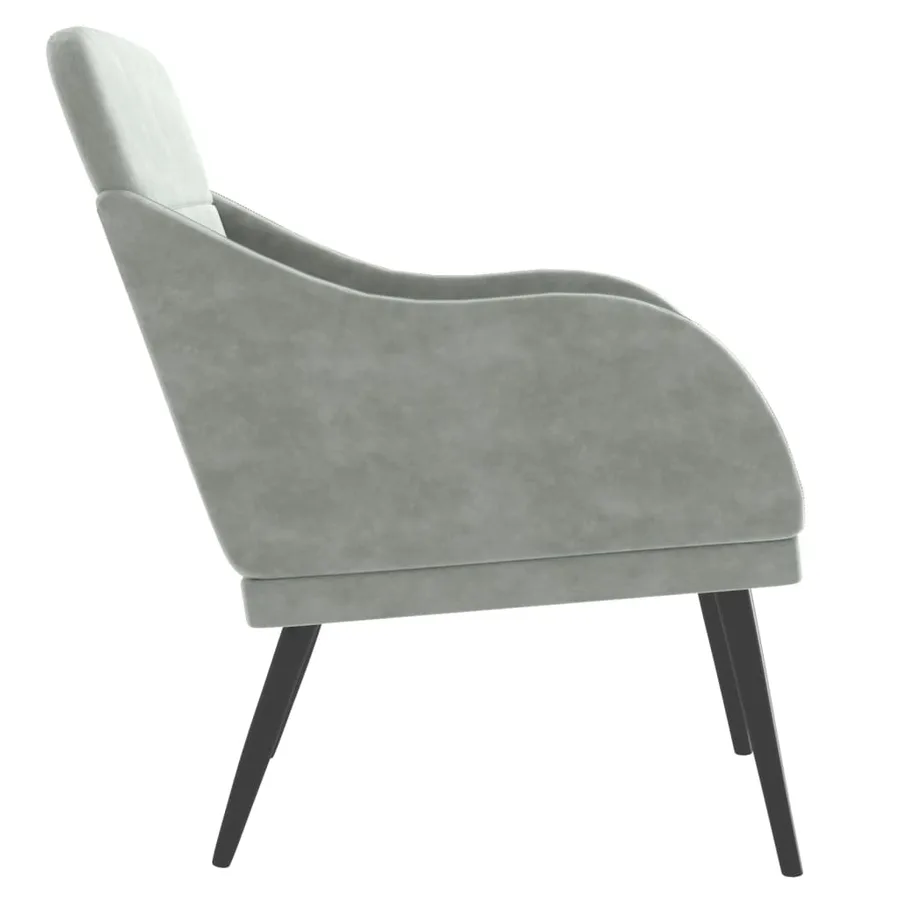 Fauteuil Gris clair 63x76x80 cm Velours - 4