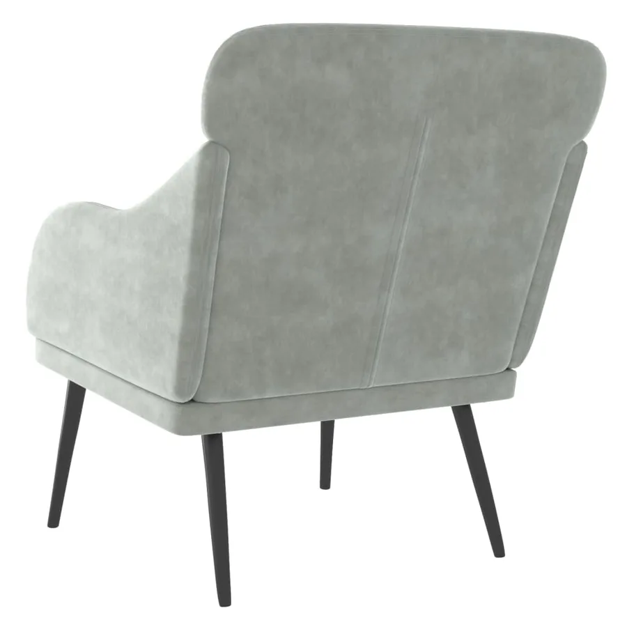Fauteuil Gris clair 63x76x80 cm Velours - 5