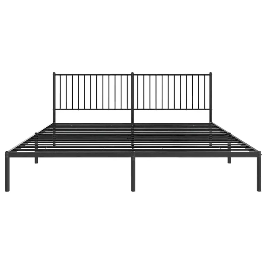 Cadre de lit métal sans matelas avec tête de lit noir 193x203cm - 6