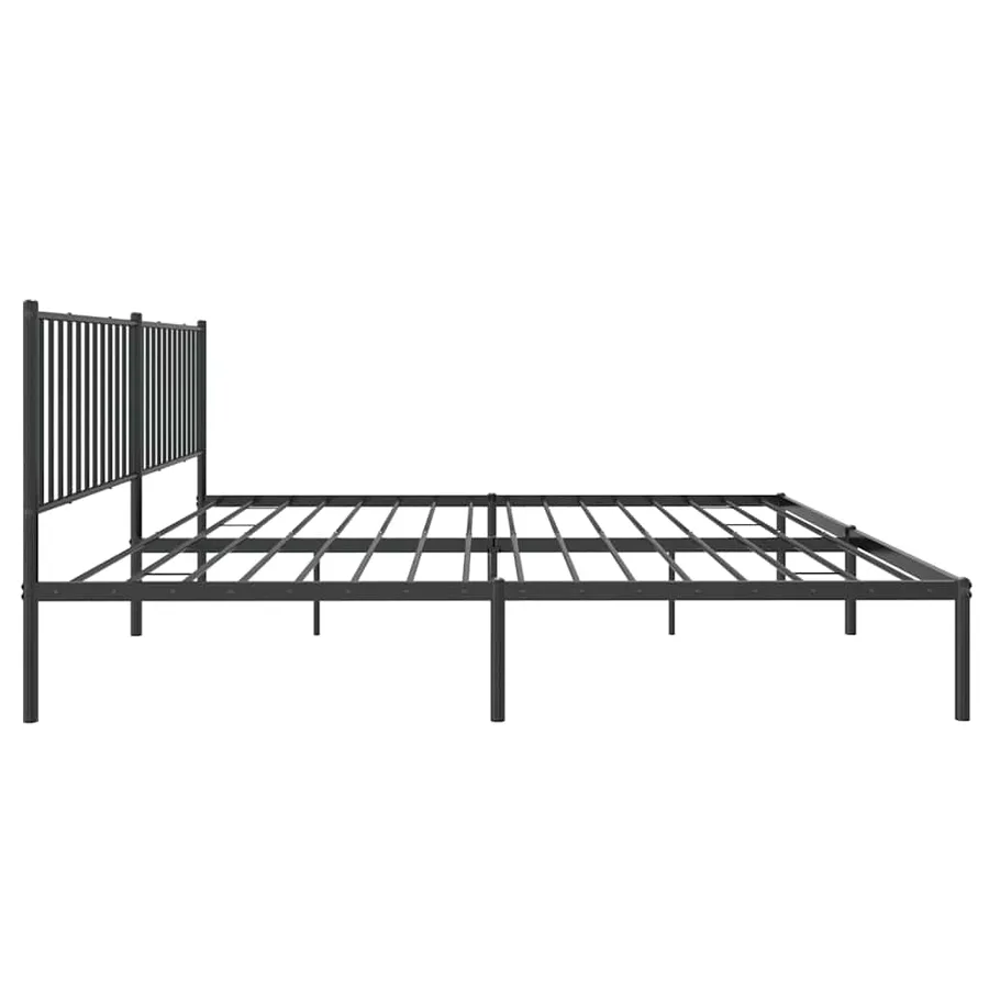 Cadre de lit métal sans matelas avec tête de lit noir 193x203cm - 7