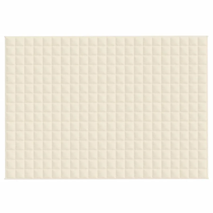 Couverture lestée Crème clair 155x220 cm 11 kg Tissu - 3