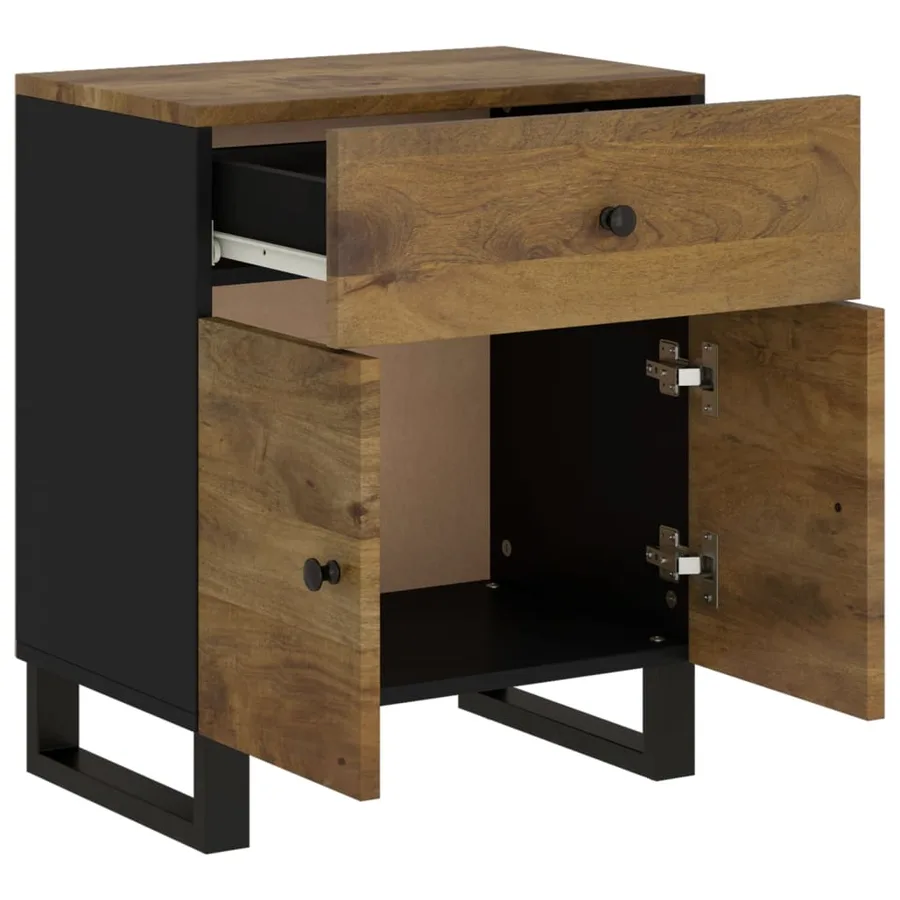 Table de chevet 50x33x60 cm Bois de manguier et d'ingénierie - 4
