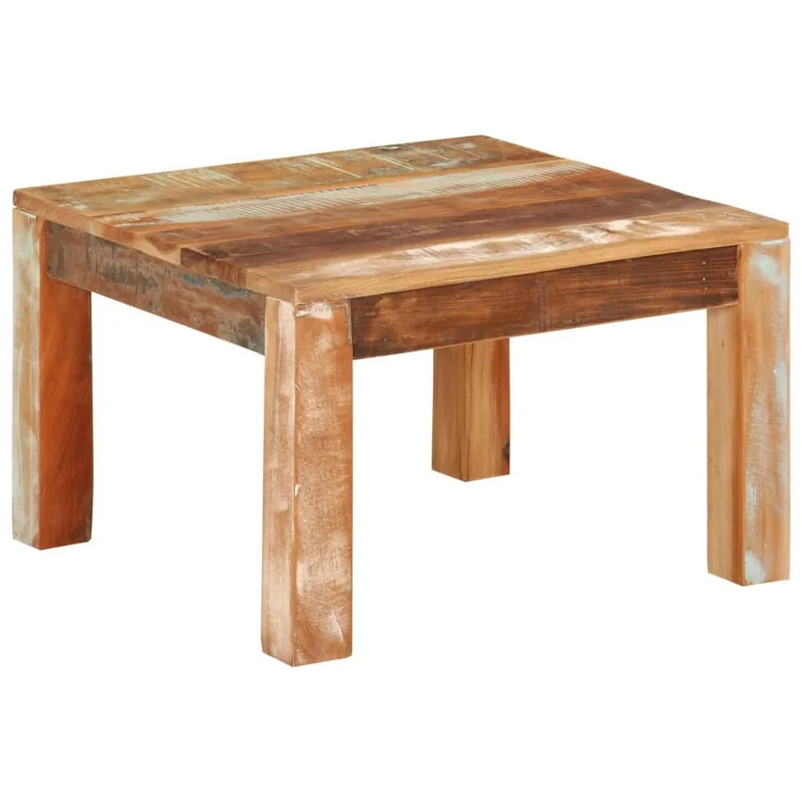 Table basse 55x55x35 cm Bois de récupération massif - 10