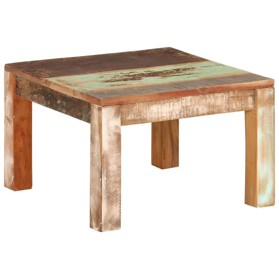 Table basse 55x55x35 cm Bois de récupération massif - 11