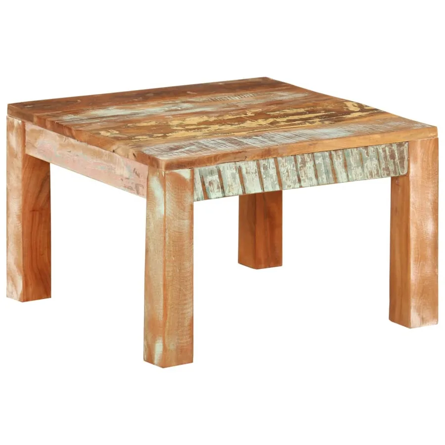 Table basse 55x55x35 cm Bois de récupération massif - 12