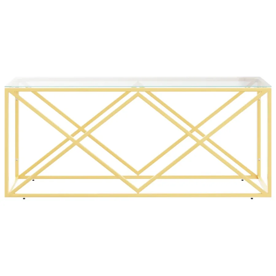Table basse 110x45x45 cm acier inoxydable et verre - 3