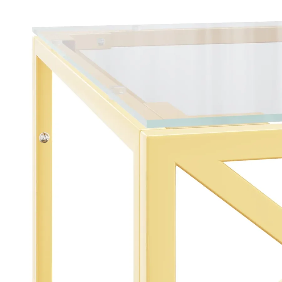 Table basse 110x45x45 cm acier inoxydable et verre - 5
