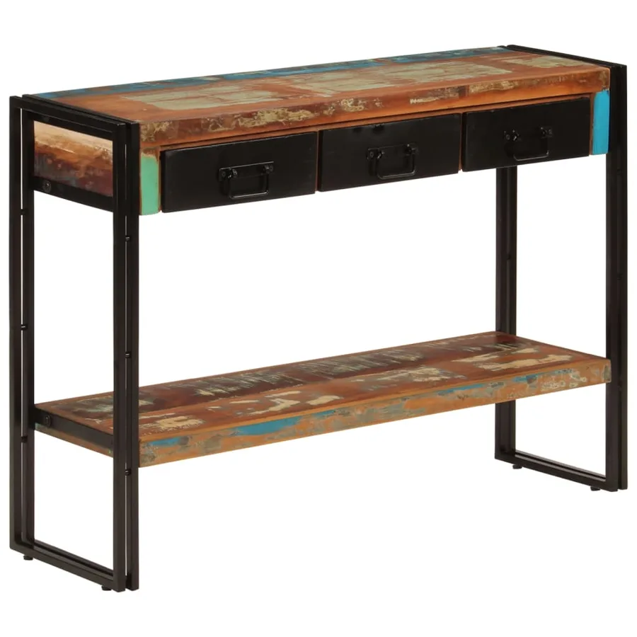 Table console 110x30x76 cm Bois massif de récupération - 10