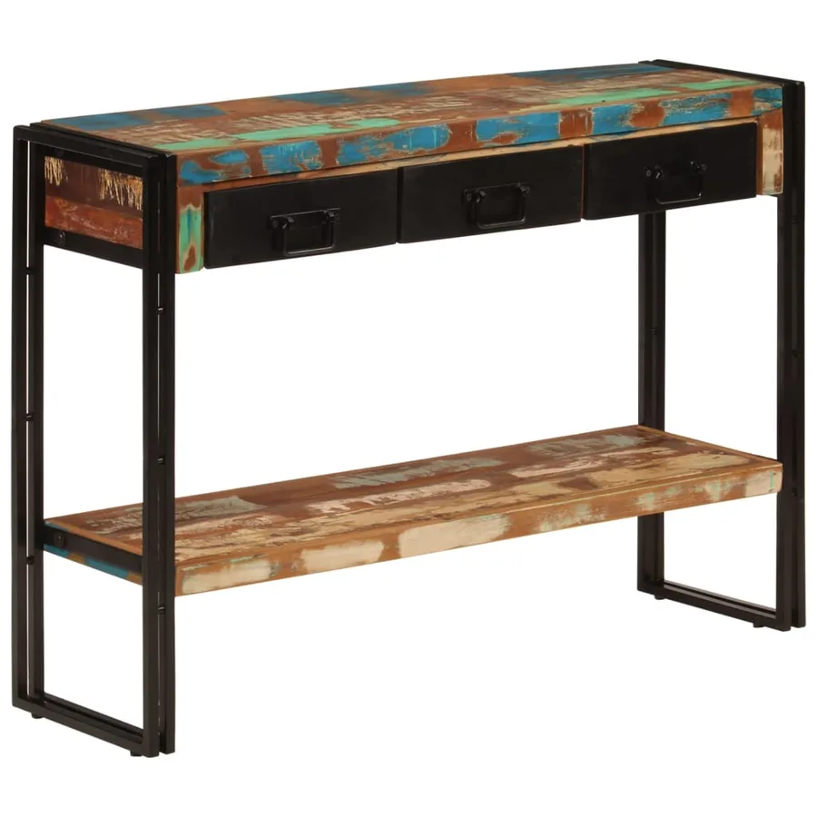 Table console 110x30x76 cm Bois massif de récupération - 11