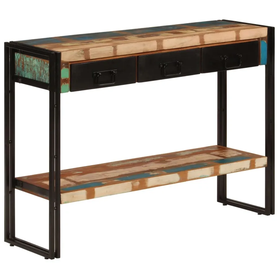 Table console 110x30x76 cm Bois massif de récupération - 8
