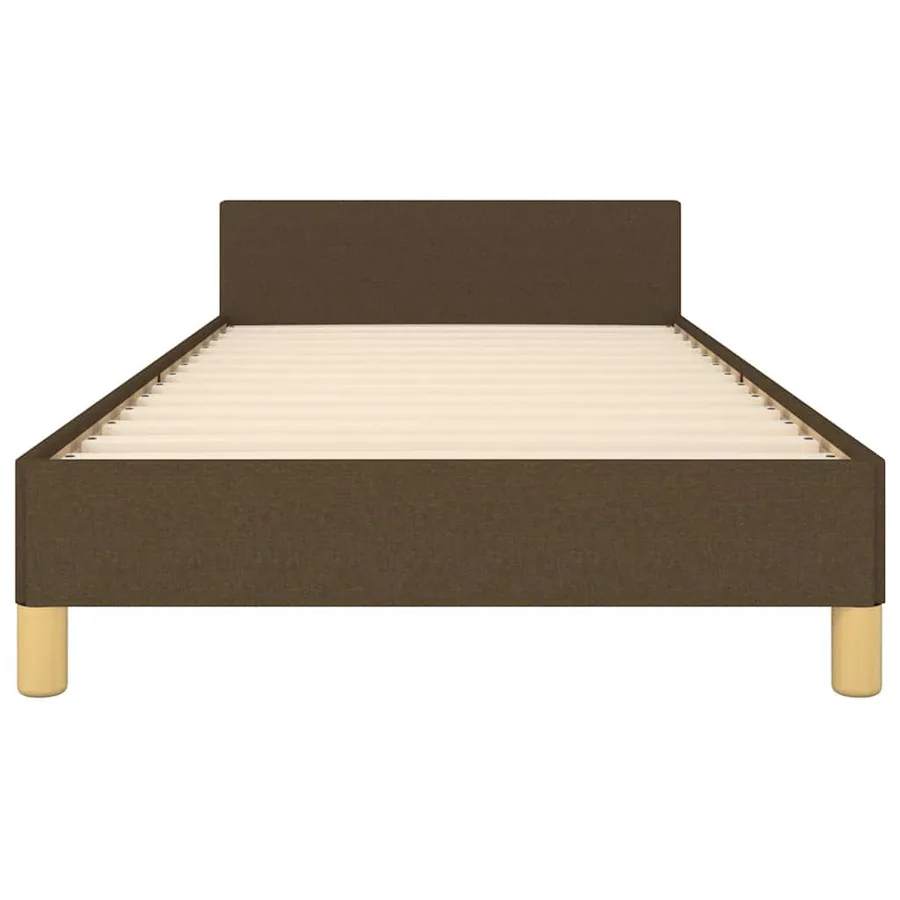 Cadre de lit sans matelas marron foncé 80x200 cm tissu - 5