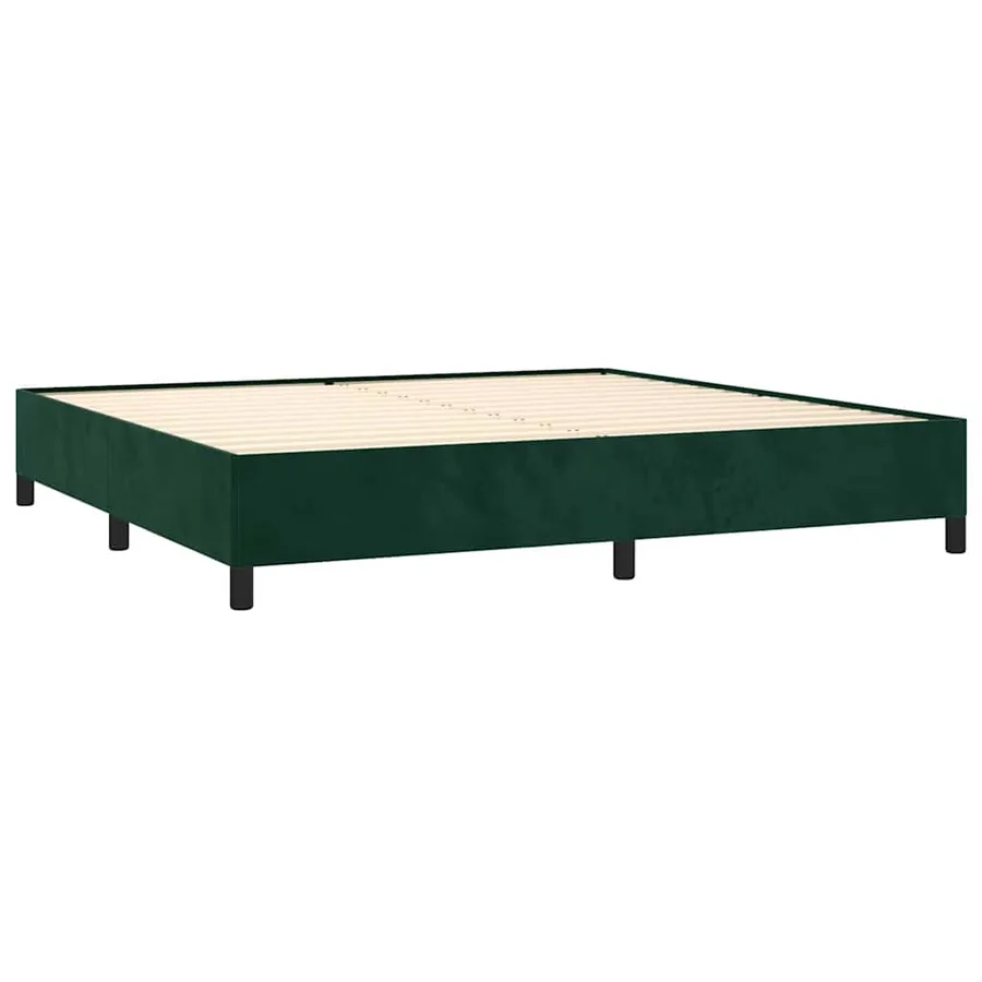 Cadre de lit sans matelas vert foncé 200x200 cm velours - 4