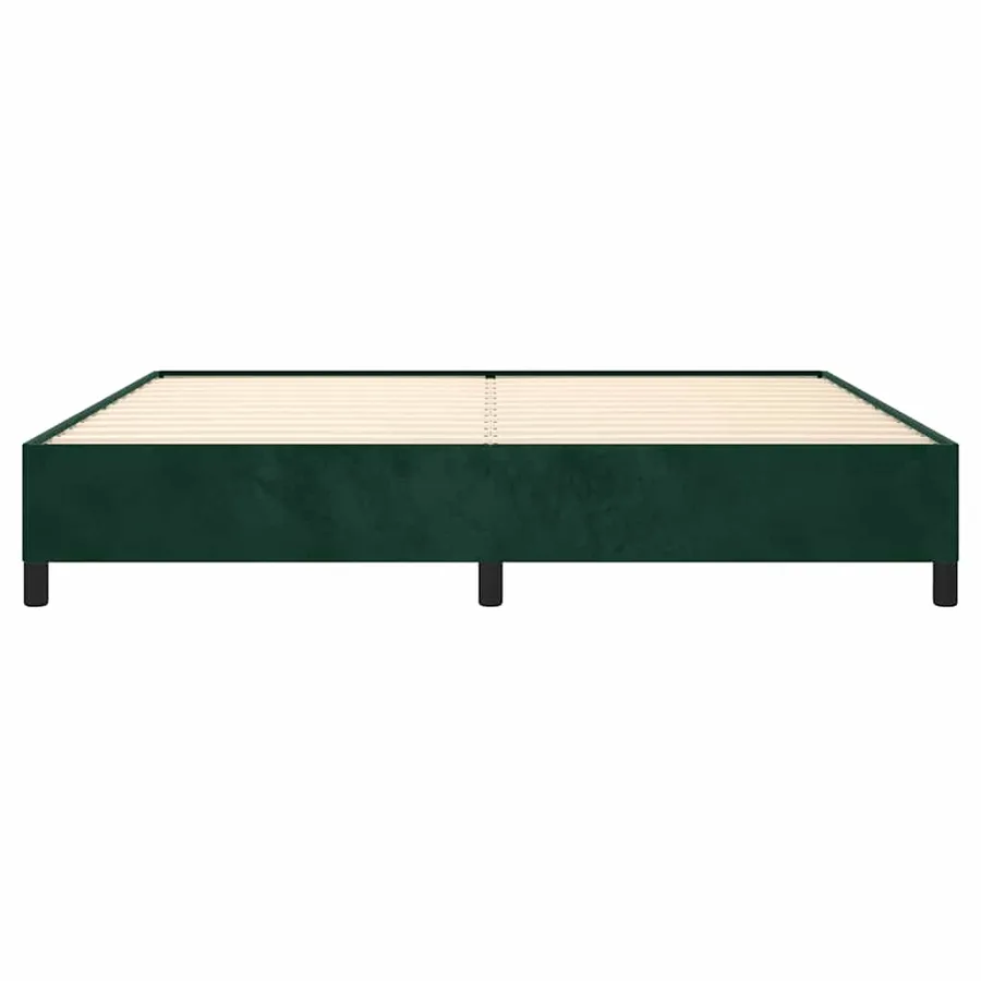 Cadre de lit sans matelas vert foncé 200x200 cm velours - 5