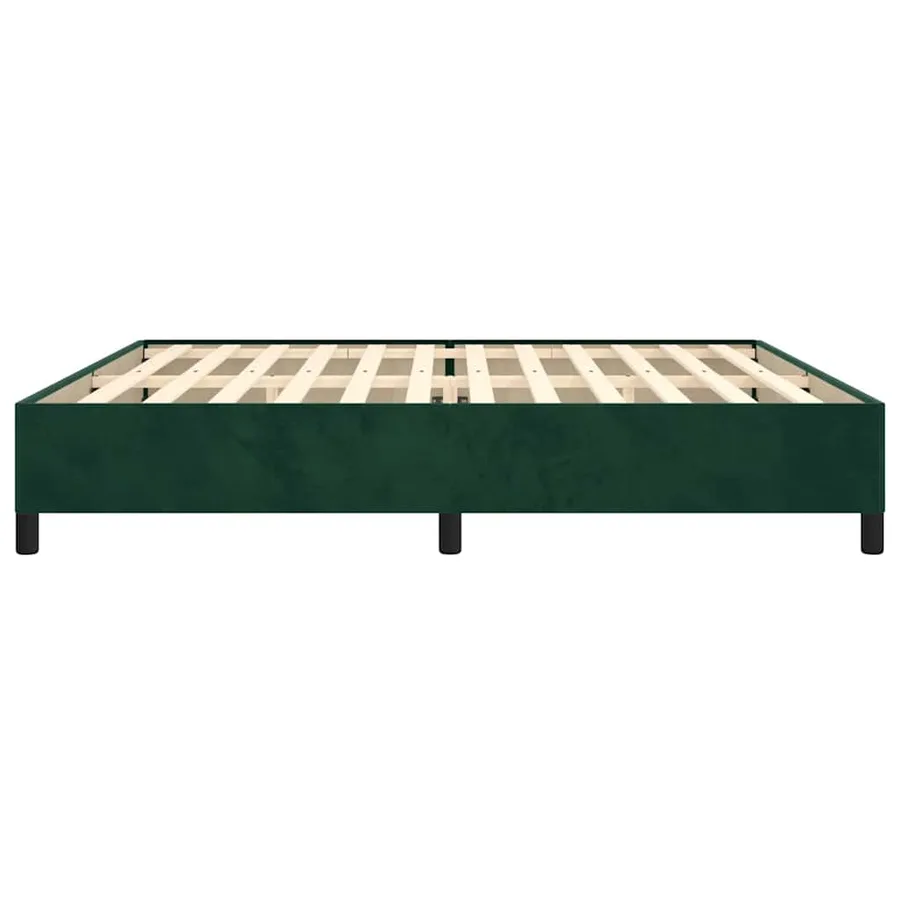 Cadre de lit sans matelas vert foncé 200x200 cm velours - 6