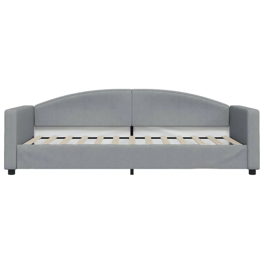 Lit de jour avec matelas gris clair 90x200 cm tissu - 4