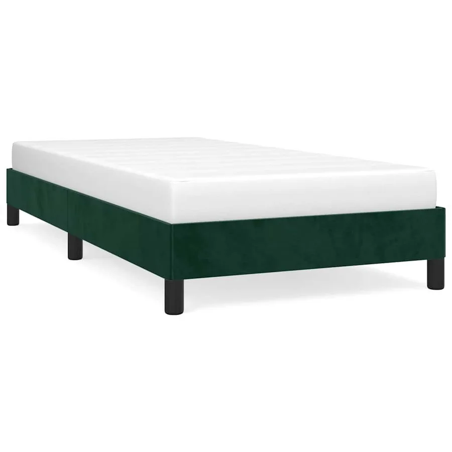 Cadre de lit sans matelas vert foncé 100x200 cm velours - 2