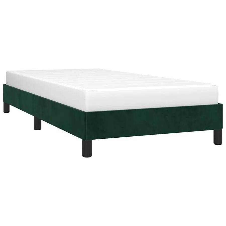 Cadre de lit sans matelas vert foncé 100x200 cm velours - 3