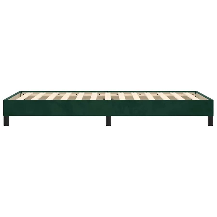 Cadre de lit sans matelas vert foncé 100x200 cm velours - 6
