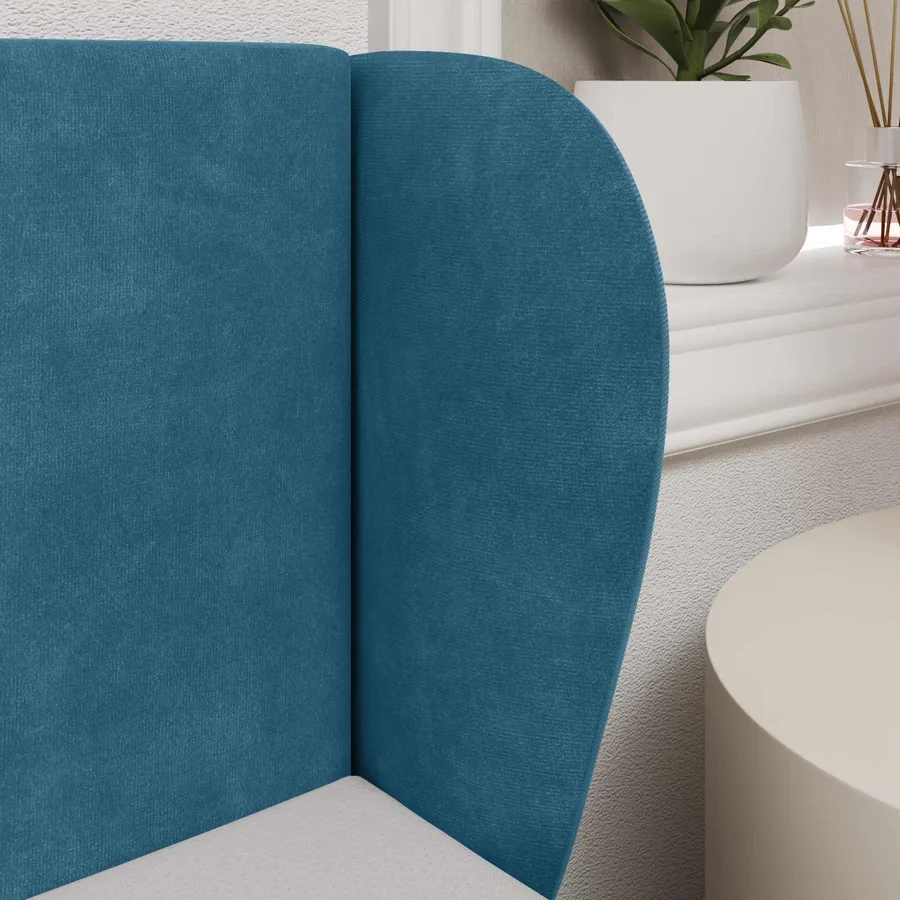 Oreille de tête de lit Bleu 40 x 23 x 6 cm Velours - 4