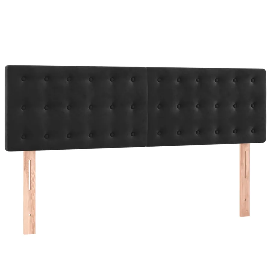 Têtes de lit Noir 144 x 5 x 78/88 cm Velours - 2