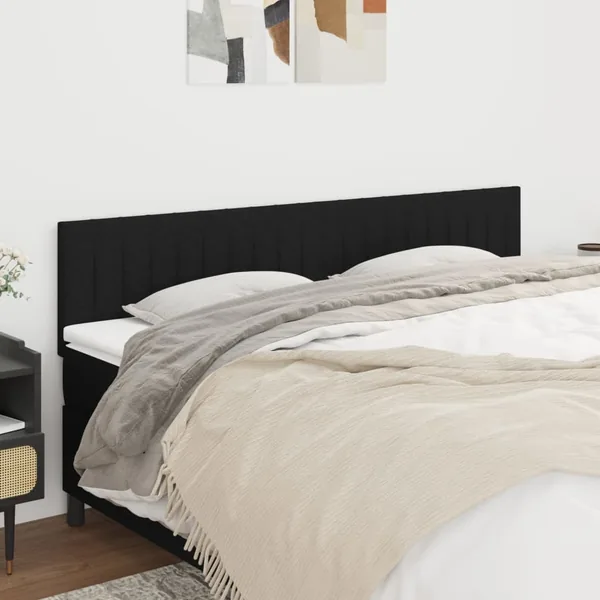 Têtes de lit Noir 200x5x78/88 cm Tissu