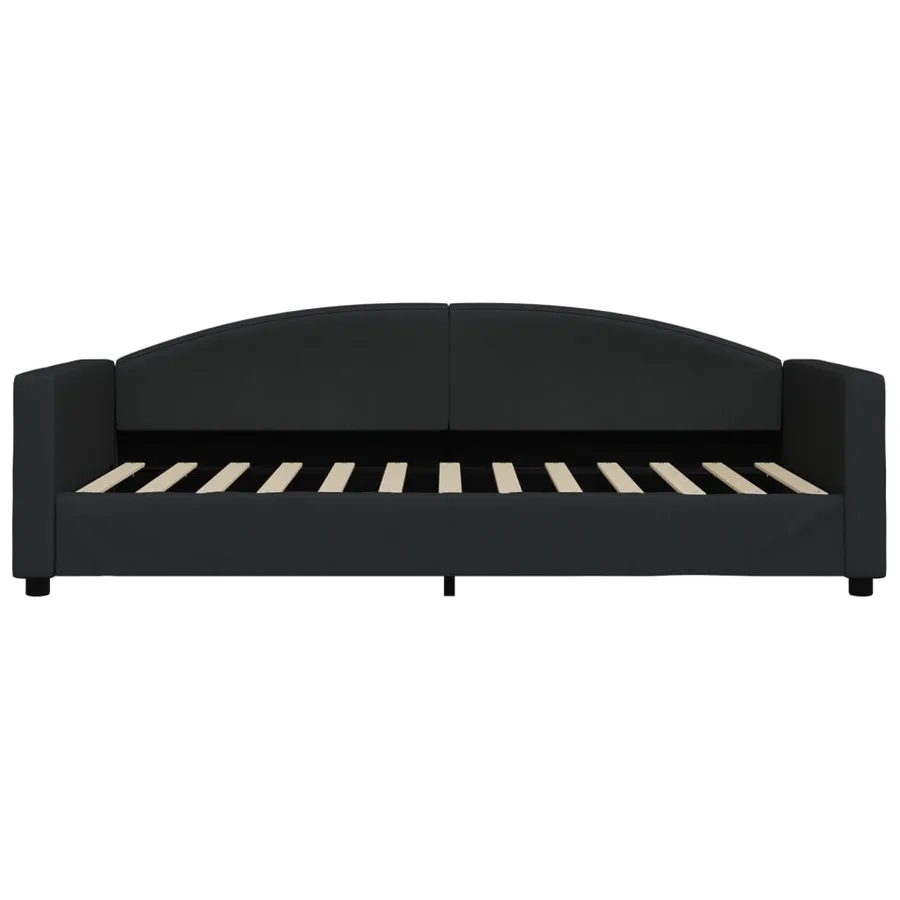 Lit de jour avec matelas noir 90x200 cm tissu - 4