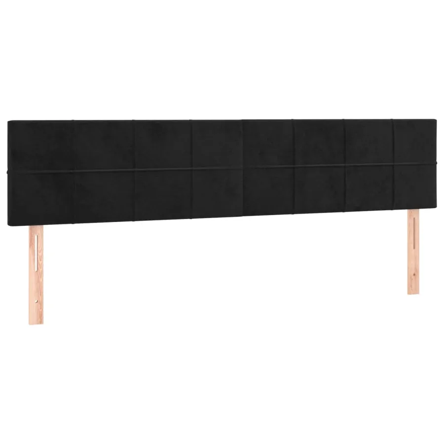 Têtes de lit Noir 200 x 5 x 78/88 cm Velours - 2
