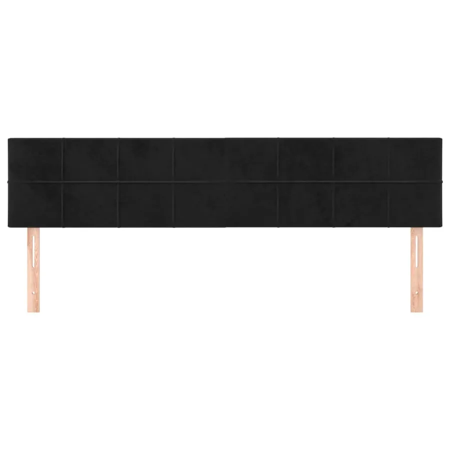Têtes de lit Noir 200 x 5 x 78/88 cm Velours - 3