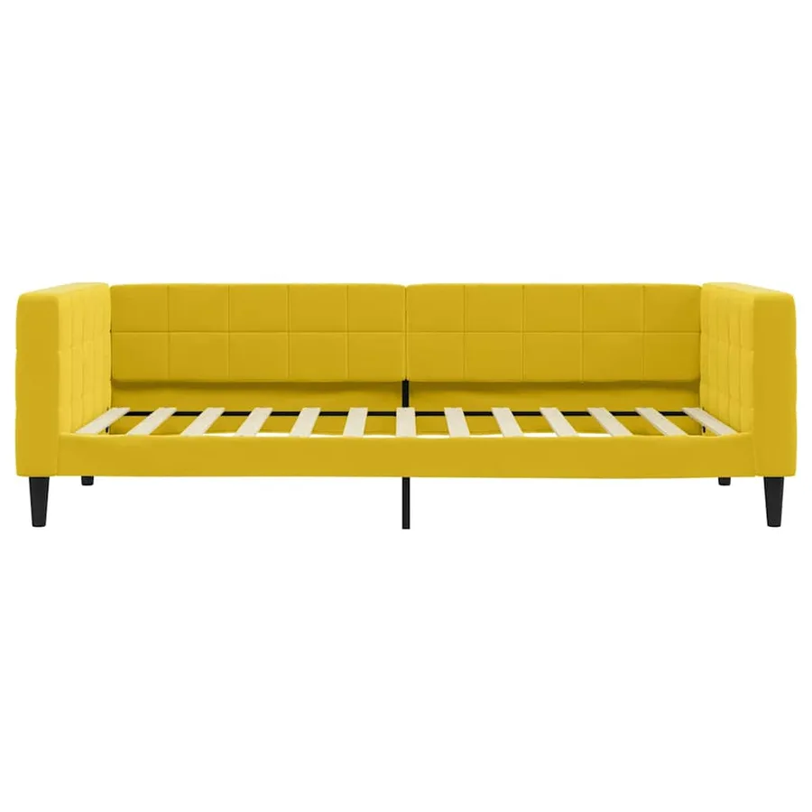 Lit de jour avec matelas jaune 90x200 cm velours - 4