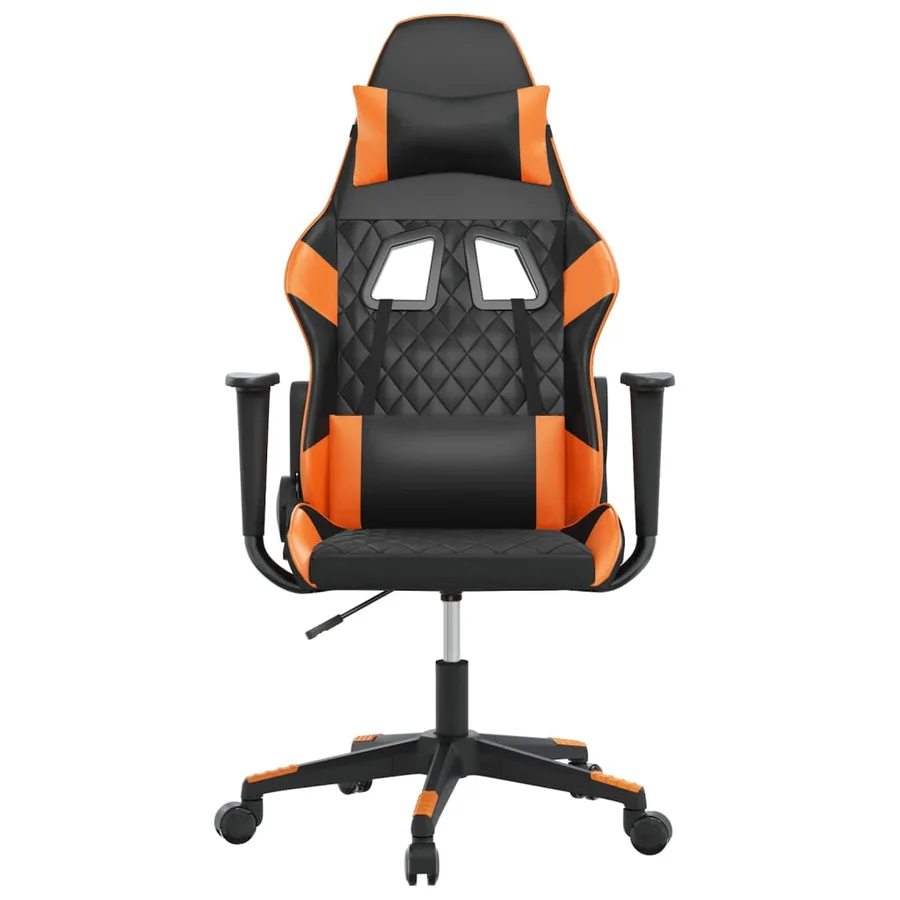 Chaise de jeu de massage Noir et orange Similicuir - 3