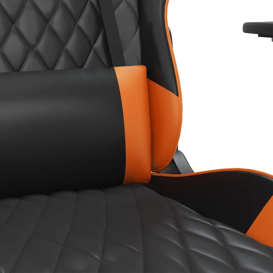 Chaise de jeu de massage Noir et orange Similicuir - 8